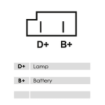 Stecker mit Polbelegung D+, B+