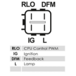Stecker mit Polbelegung RLO, DFM, IG, L