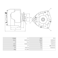 Lichtmaschine 12V / 33A / R1 / CW für Claas Eicher Johne Deere Same Lanborghini