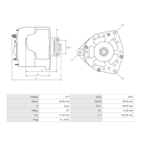 Lichtmaschine 12V / 90A / R6 / CW für Mercedes Puch