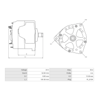 Lichtmaschine 24V / 55A / - - / CW für Renault Scania Volvo