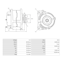 Lichtmaschine 12V / 33A / R1 / CW für Fiat Lancia Zastava Alfa Romeo Ford Lamborghini Same Volvo
