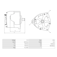 Lichtmaschine 12V / 55A / - - / CW für Mercedes Iveco Steyr Case Claas