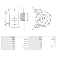 Lichtmaschine 12V / 90A / F5 / CW für Toyota
